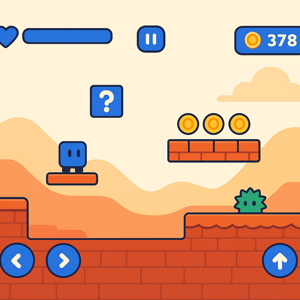 Screenshot montage: inventive level and UI HUD